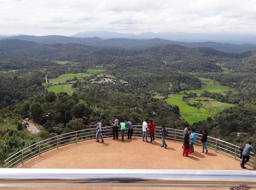 Raja's Seat viewpoint in Madikeri